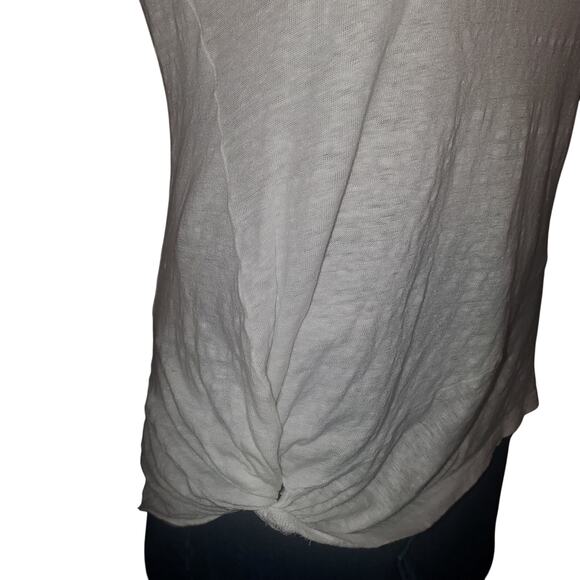 ATHLETA Size S Twist Knot Zephyr Linen Sleeveless Active Tank White - Picture 3 of 9